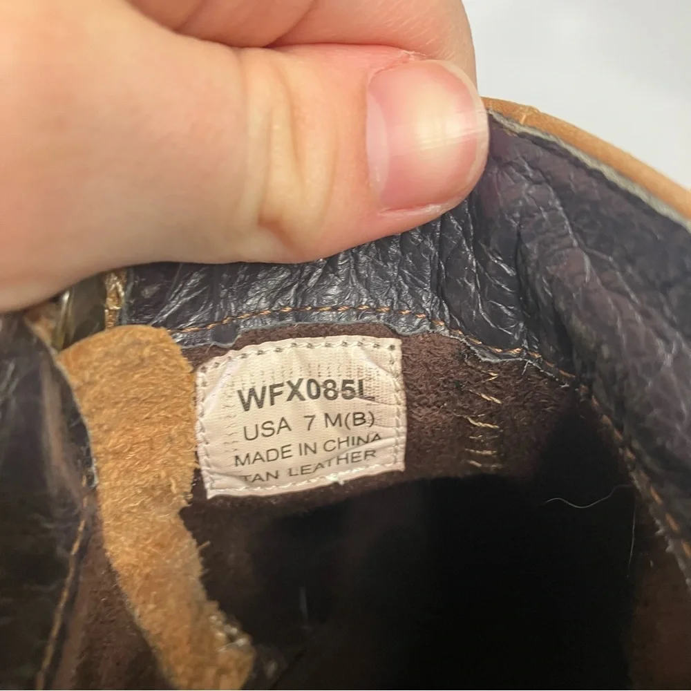Propet Waverly double zipper ankle boots tan leather womens size 7 comfort shoes